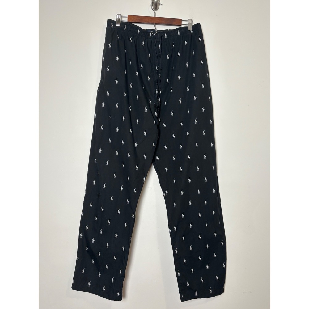 Polo Ralph Lauren Mens Pony Logo Lounge Pants 2XLT Black Cotton Pajama Sleepwear